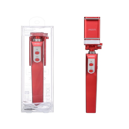 [4512155181924] Palito para Selfie con Conexion Bluetooth (Rojo)