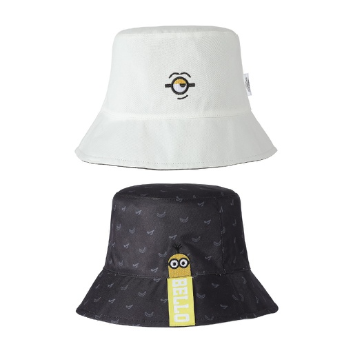 [6931798826043] Bucket Hat Minions (Blanco / Negro)